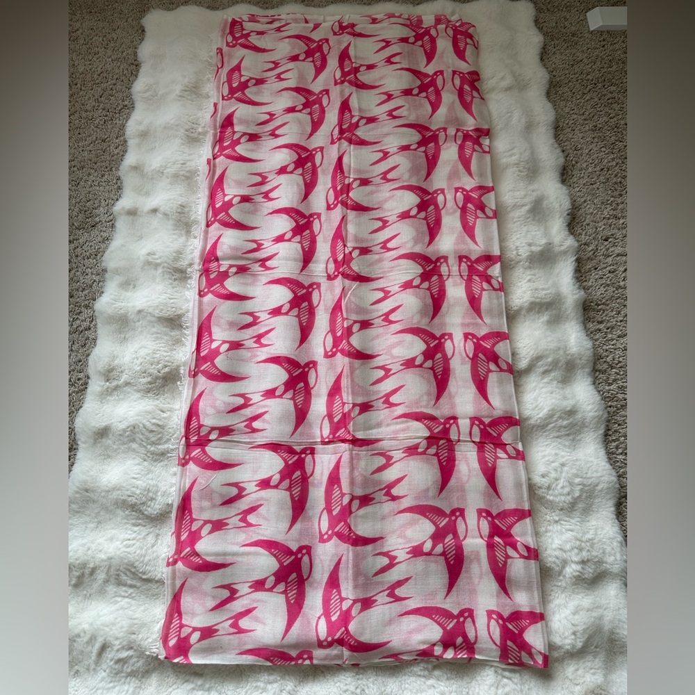 Cute Kaleidoscope Collection Pink Swallow Bird Pareo Sarong  Beach Cover-Up